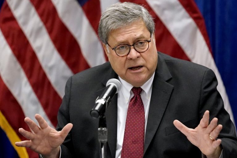 Bill Barr to leave post as U.S. attorney general before Christmas, Trump says