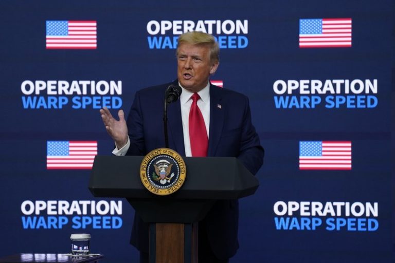 Trump signs ‘America First’ coronavirus vaccine order but vows to work with world