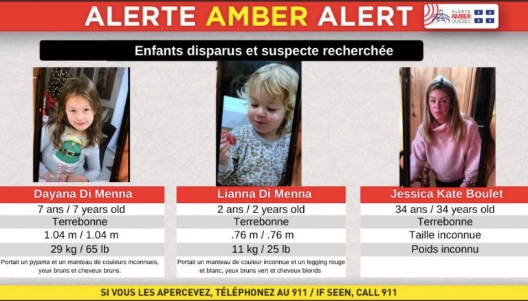 Amber Alert issued for two missing girls in Quebec