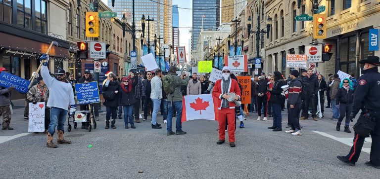 5 charged following weekend anti-mask rally in Calgary