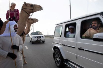 Watch: Mohammed bin Rashid greets camel trekkers in Dubai