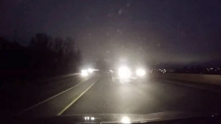 Moment of highway driving terror: Oncoming vehicle passes SUV on passenger side