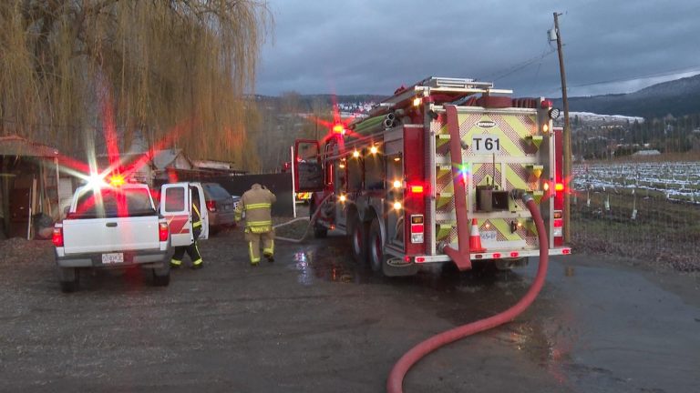Picker shack goes up in flames in the Central Okanagan