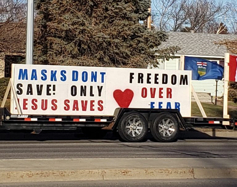 ‘This is not an anti-mask rally’: 200 vehicles participate in weekend Freedom Convoy in southern Alberta
