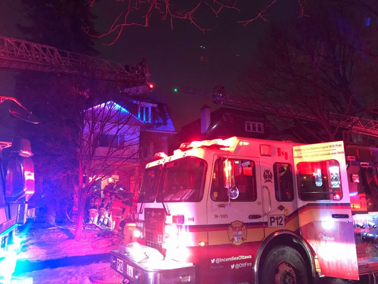 Ottawa fire crews battle 4 blazes in 13 hours, 1 person hospitalized in critical condition