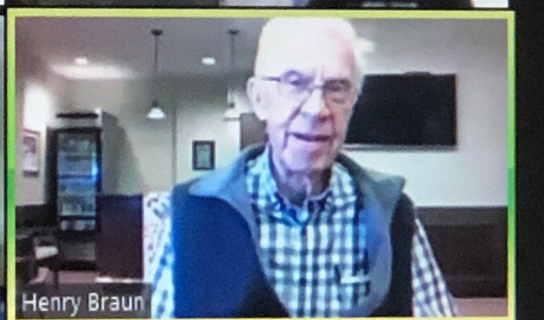 Regina educator Henry Braun gets 90th birthday Zoom call from school named after him