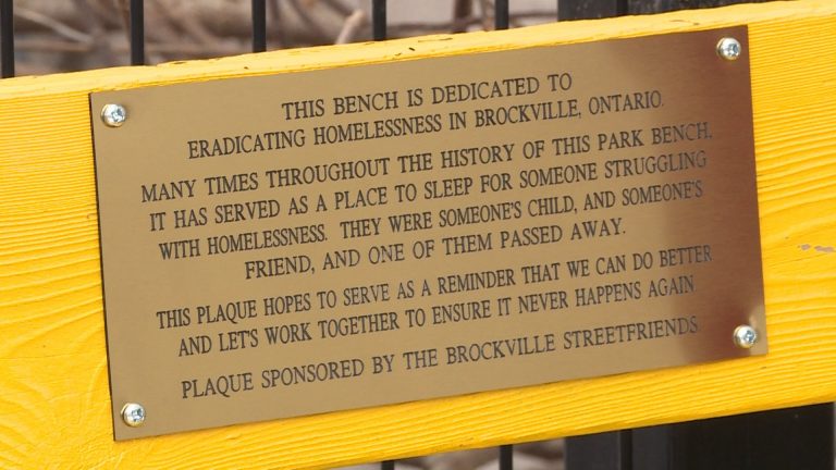 Plaque unveiling in Brockville on National Homeless Memorial Day