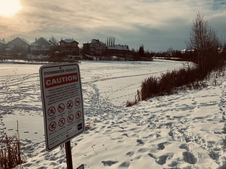 Edmontonians warned to keep off stormwater facilities: ‘Stay off the ice’