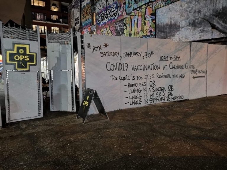 COVID-19 clinics begin vaccinating residents of Vancouver’s Downtown Eastside