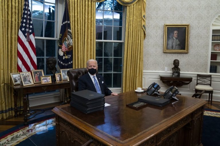 Biden’s 1st month in office was about erasing Trump’s mark