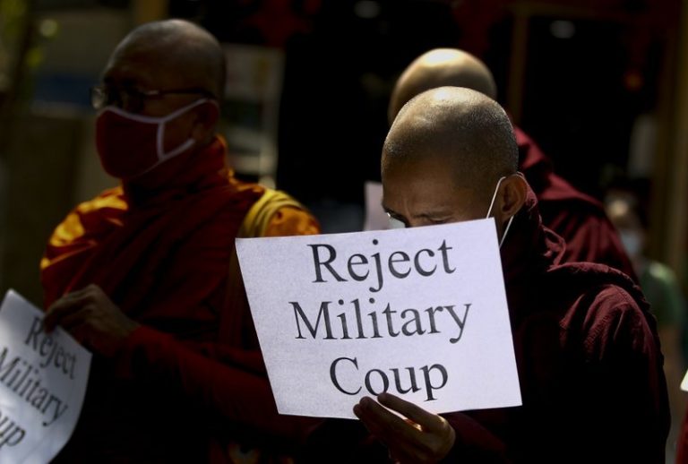 UN expert warns of violence after troops sent to Myanmar city amid protests