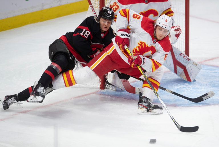 Colin White scores 2 goals to lead Ottawa Senators to a 6-1 win over Calgary Flames