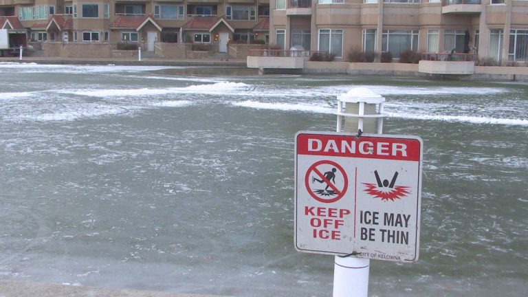With warmer weather in forecast, avoid skating on frozen ponds, waterways, says City of Kelowna