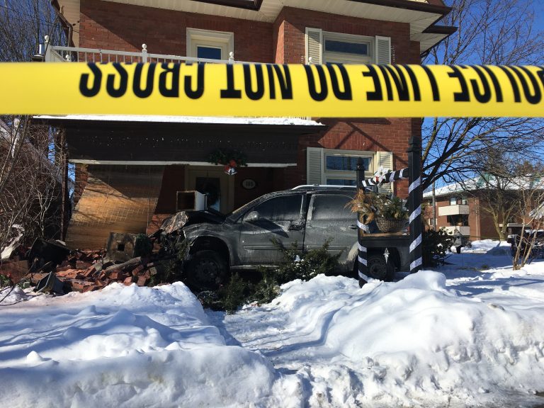 SUV crashes into front of Peterborough home on Aylmer Street