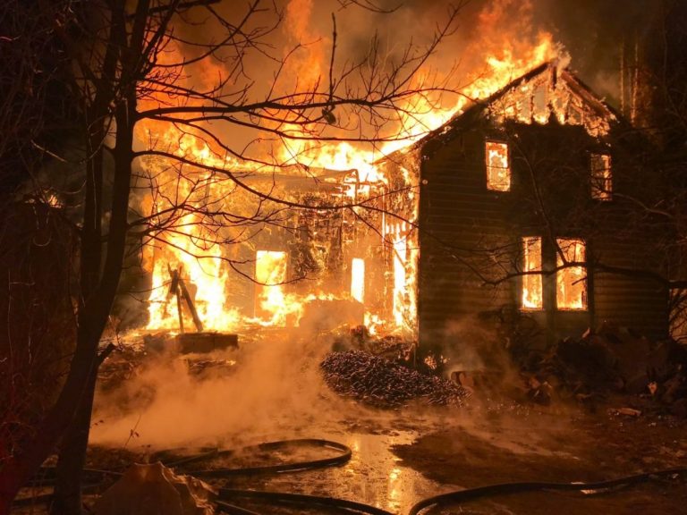 Fire destroys house near Sarnia