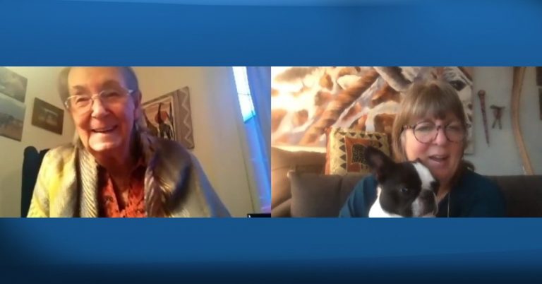 Elderly mother and daughter keep critical connection with technology