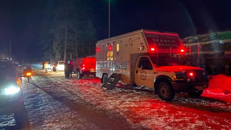 15 people, including would-be rescuers, rescued from icy mountain road in North Okanagan