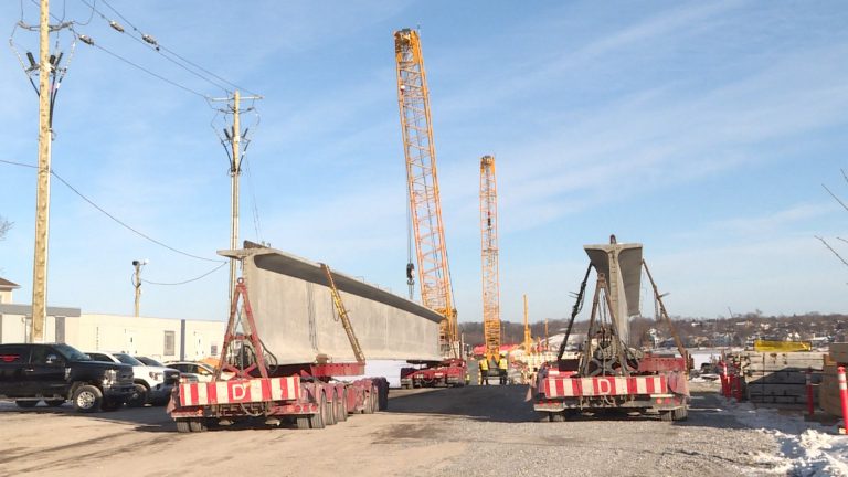 First of nearly 100 support beams for Kingston’s third bridge crossing arrive
