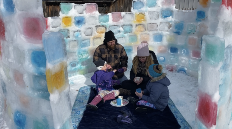 Lakefield family builds backyard ice castle