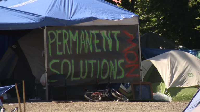 Vancouver police remove stolen one-tonne truck from Strathcona Park homeless camp