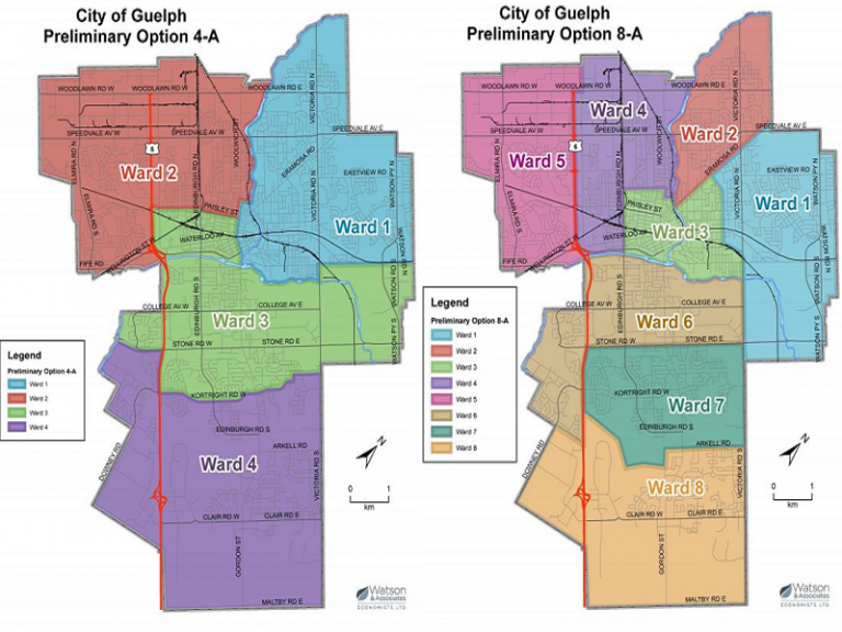 City of Guelph releases 13 realignment options for ward boundary review