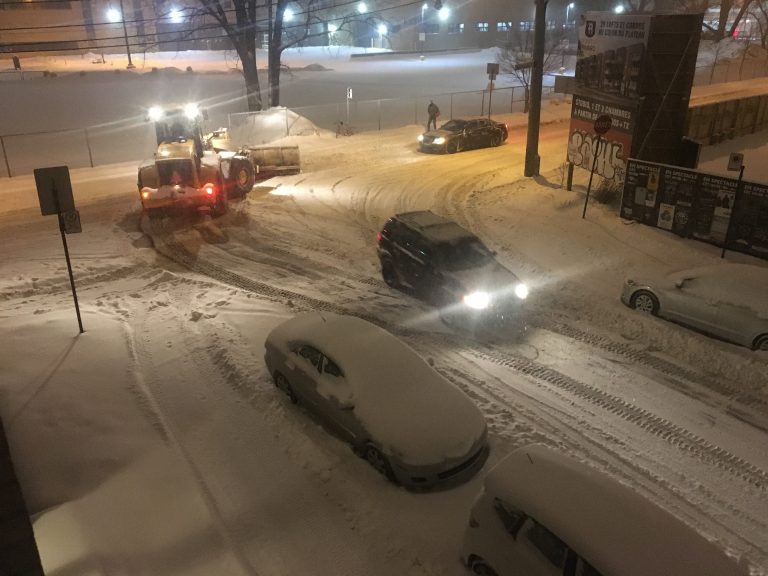 Pedestrian struck by snowplow fighting for her life