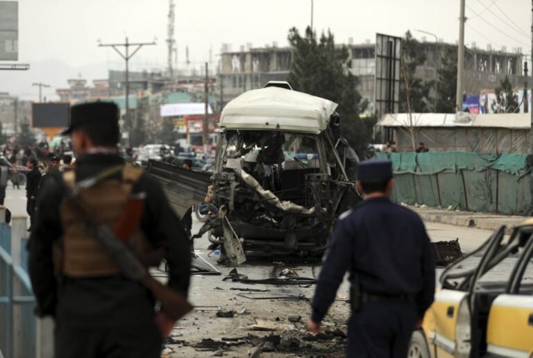 4 killed after roadside bomb hits bus carrying Afghan gov’t employees in Kabul