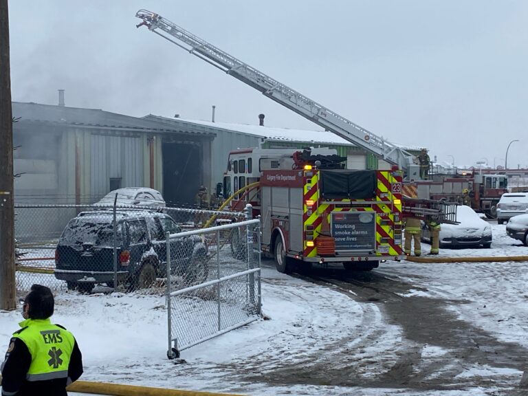 1 hospitalized after workplace fire in Calgary