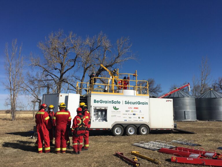 Magrath firefighters hold grain bin rescue training for rural communities in southern Alberta