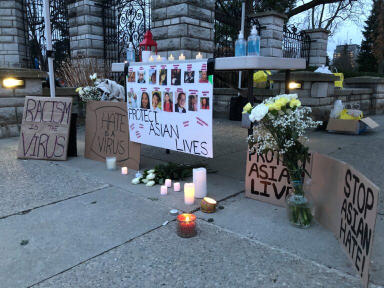 Londoners gather to denounce anti-Asian racism, honour lives lost