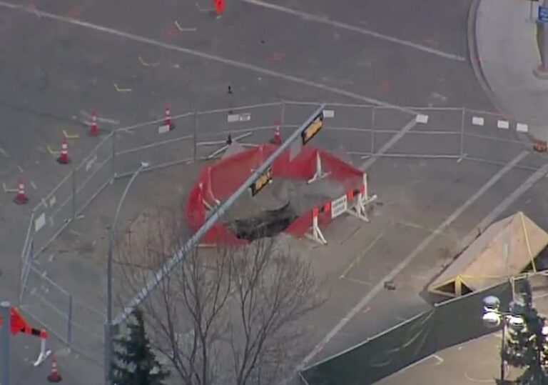 61 Avenue intersection’s closure due to massive sinkhole extended to end of July