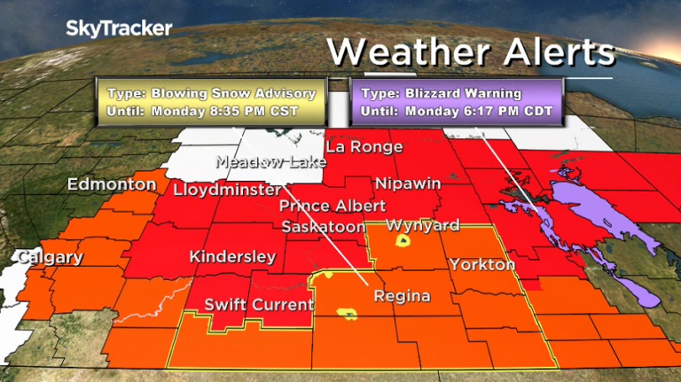 Winter storm, snowfall, wind warnings blanket Saskatchewan