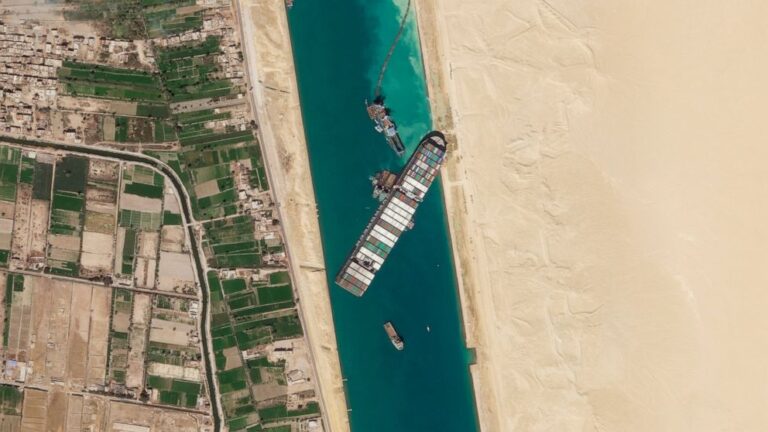 Ship ‘partially refloated,’ but still stuck in Suez Canal