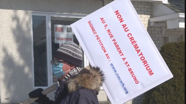 Saint-Bruno residents protest plans for crematorium development