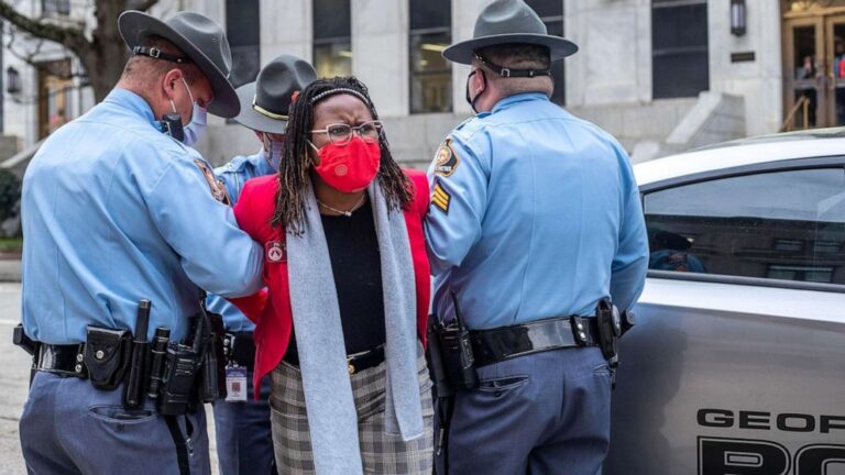 Georgia lawmaker ‘shaken but resolved’ following arrest at election bill signing