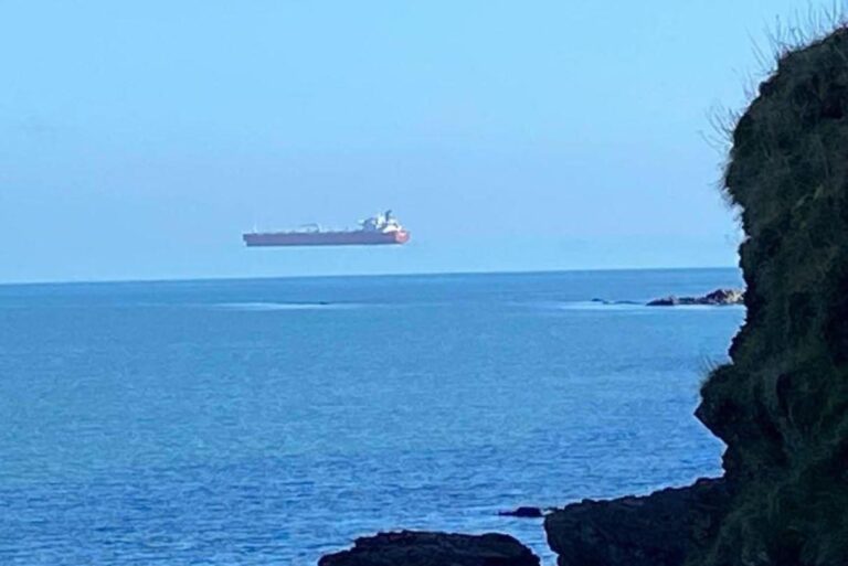 ‘Hovering ship’ photographed off U.K. coast in rare optical illusion