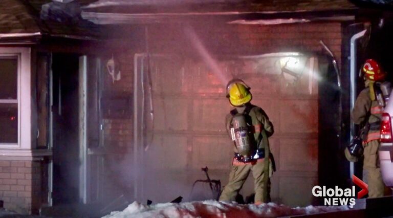 Snowmobile in garage blamed for house fire in Lindsay early Monday
