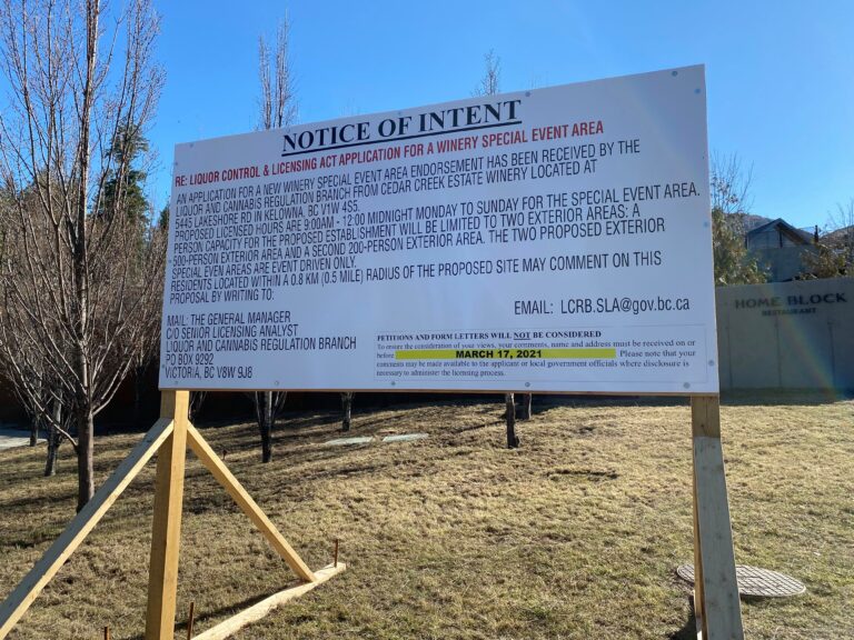 CedarCreek Estate Winery in Kelowna proposes special events area for up to 700 people