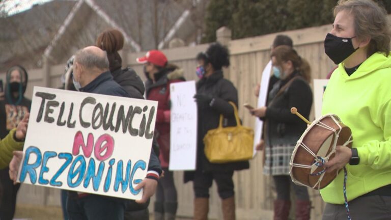 ‘This is not the place to put it’: Protest held Saturday against proposed crematorium in Edmonton