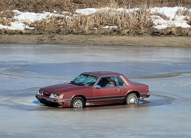 Anticipation rising for Mustang waiting to break through ice in Saskatchewan