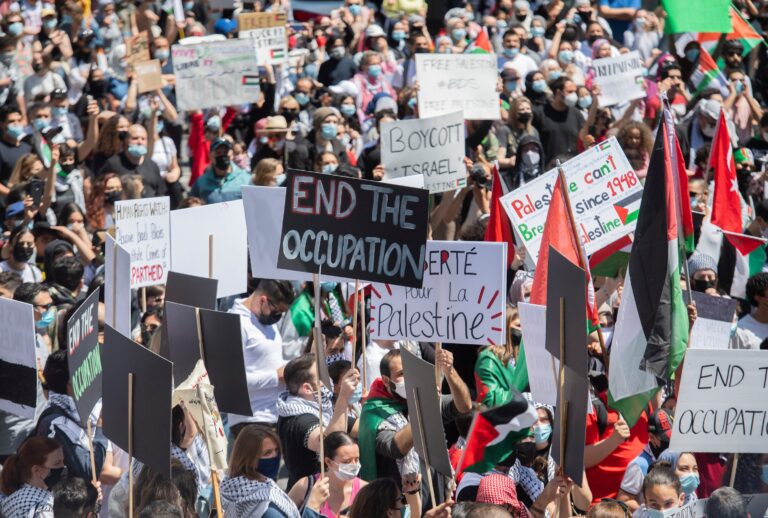 Thousands of Palestinian supporters demonstrate in Montreal against Israel’s military actions