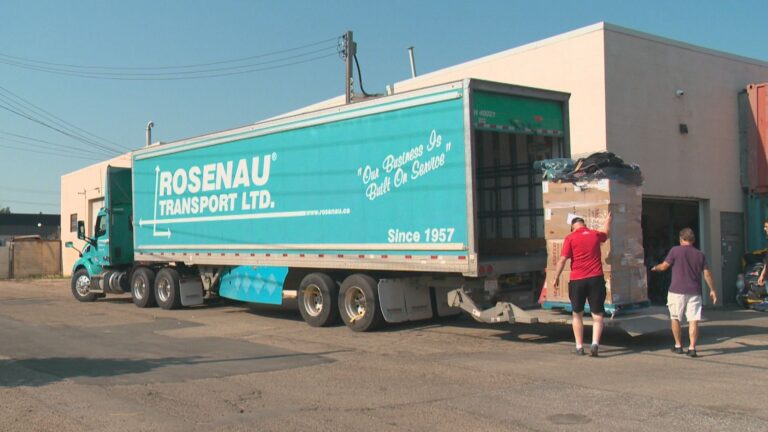 Truck full of sporting gear donations for families leaves Edmonton for NWT