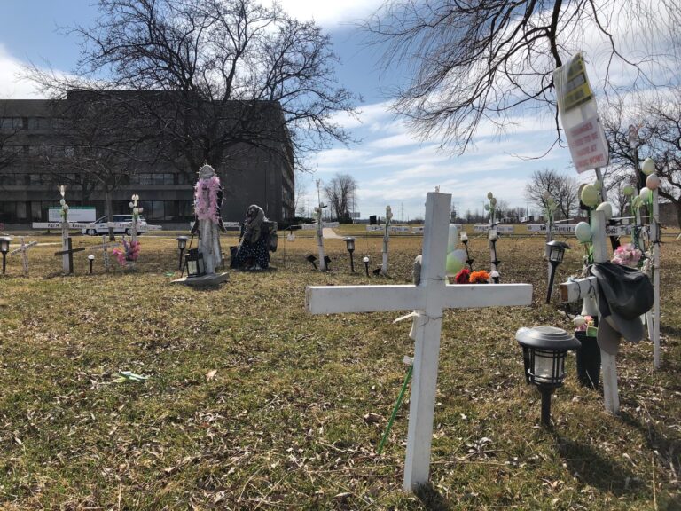 Memorial crosses outside EMDC removed following grievance board ruling