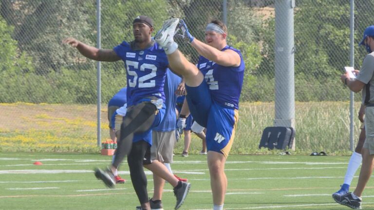 Winnipeg Blue Bombers open training camp, hit turf for the first time in 19 months