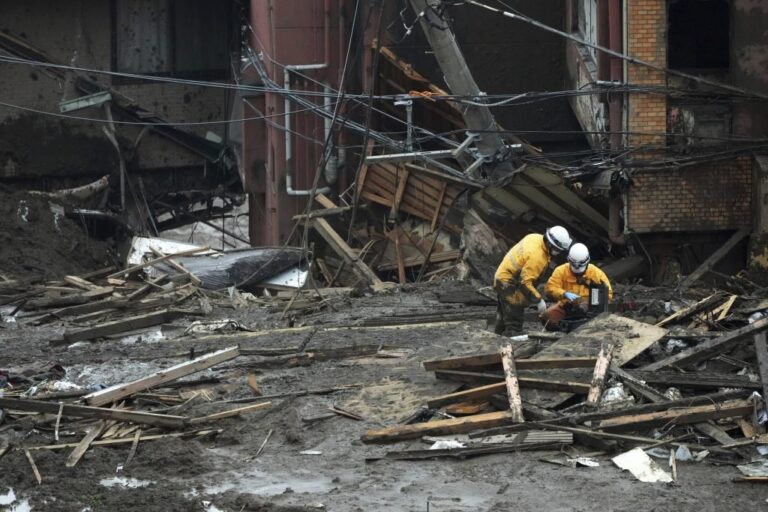Death toll from mudslide in Japan resort town rises to 4, dozens remain missing