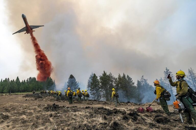 Thousands of firefighters battle big blazes across western U.S.