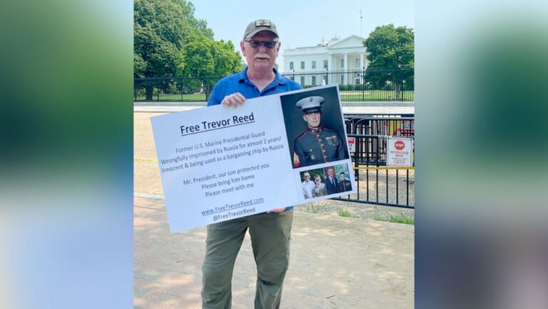 Trevor Reed’s dad protests outside White House, ‘hopeful’ for son’s release in Russia