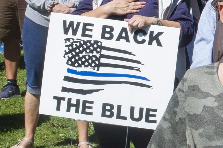 Utah woman faces possible prison time for trashing pro-police sign