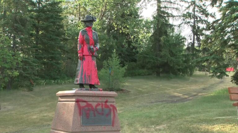 Emily Murphy statue in Edmonton defaced with red paint