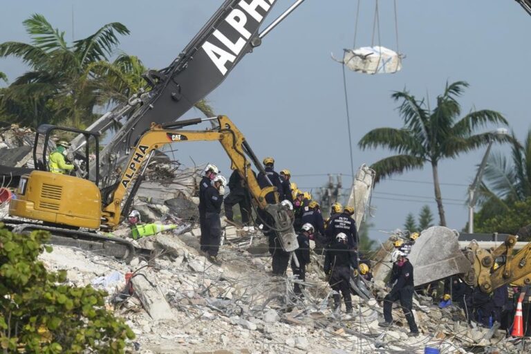 Rescuers resume search for victims after demolition at collapsed Florida condo